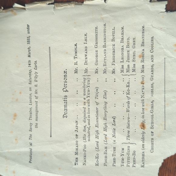 1885 Mikado Script - Picture 3 of 4